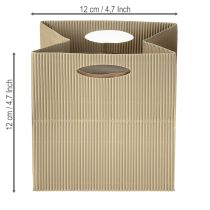 Artikel Papperspåse 12 cm brun creme beige presentpåse 6 st