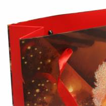Presentpåsar julmotiv tomteröd 20cm × 30cm × 8cm set med 2 delar