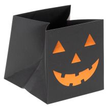 Artikel Papperspåse pumpa ansikte plantering Halloween dekoration 10cm 6st