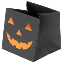 Artikel Papperspåse pumpa ansikte plantering Halloween dekoration 10cm 6st