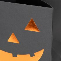 Artikel Papperspåse pumpa ansikte plantering Halloween dekoration 10cm 6st