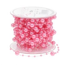 Pärlband rosa 6mm 15m