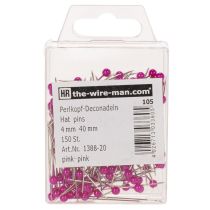Artikel Pärlhalsband med blomstermotiv, rosa, Ø4 mm, 40 mm, 150 stycken