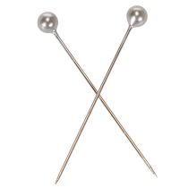 Artikel Pärlhalsade blomster- och dekorationsnålar, silver, Ø4 mm, 40 mm, 150 stycken