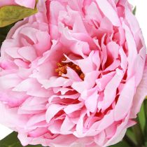 Artikel Pion konstgjorda blommor rosa med lång stjälk 70cm 3st