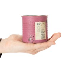 Artikel Blomkruka, dekorativ kruka, rund, lila, metall, vintagedekoration, Ø8 cm, H7,5 cm