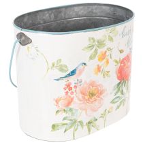 Artikel Oval vintage vårdekorationskruka, metall, 26/22/17 cm, set om 3