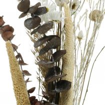 Bukett torkade blommor med eukalyptusvit DIY-låda H30-35cm