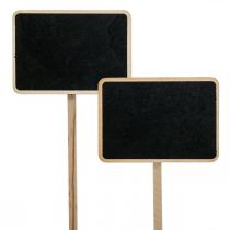 Växtpluggar trä plug-in skyltar mini krittavla 8,5×6cm 6st