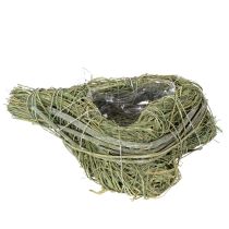 Artikel Dekorativt hjärta av naturgräs med folieinlägg, 14 cm, 2 stycken
