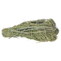 Artikel Dekorativt hjärta av naturgräs med folieinlägg, 14 cm, 2 stycken