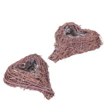 Artikel Hjärtformad skål med grenar och folieinsats för blomsterarrangemang, 14 cm, 2 stycken