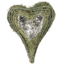 Artikel Växthjärta av naturmaterial med folieinlägg, 22 cm, 2 stycken
