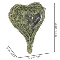 Artikel Naturligt växthjärta för blomsterhandel med folie, 25 cm