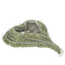 Artikel Hjärtformad skål av naturgräs med planteringsfolie, 38 cm