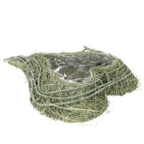 Artikel Hjärtformad skål av naturgräs med planteringsfolie, 38 cm