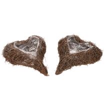 Artikel Hjärtformad kruka gjord av kvistar med folie, 20 cm, 2 stycken
