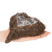 Artikel Hjärtformad kruka gjord av kvistar med folie, 20 cm, 2 stycken