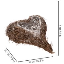 Artikel Hjärtformad kruka gjord av kvistar med folie, 20 cm, 2 stycken