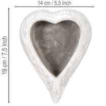 Artikel Dekorativ hjärtformad skål, grå; liten hjärtformad kruka, 19 cm