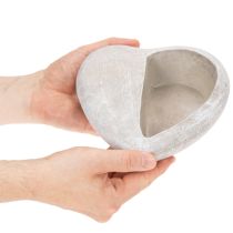 Artikel Hjärtformad kruka, gjuten sten, dekorativ kruka, 17 cm