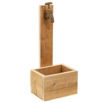 Artikel Planteringskruka Träfontän Tråg Optik Naturrost L15,5cm