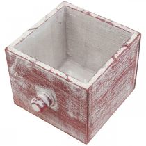 Artikel Växtlåda dekorativ trälåda shabby chic röd vit 12cm