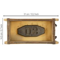 Artikel Blomkruka i trä, tegelformad, uppcycling, 32×15×10 cm