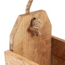 Artikel Träkruka med handtag, fyrkantig, naturjute 27x12x17cm