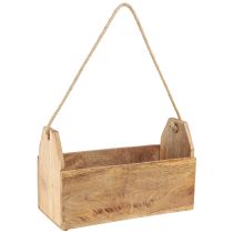 Artikel Planteringskruka naturlig träjute med handtag 35x16x21,5cm