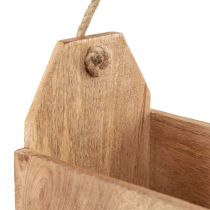 Artikel Planteringskruka naturlig träjute med handtag 35x16x21,5cm
