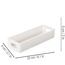 Artikel Rektangulär bricka med handtag för förvaring och bordsdekoration, 32 cm