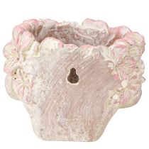 Artikel Planthuvud blomkruka för upphängning av betonglook rosa H13cm