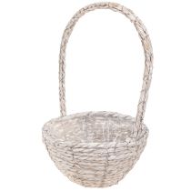 Artikel Växtkorg 2-delat set, sugrör, naturfärgad, vit, Ø23/28, shabby chic