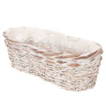 Artikel Korgplanter med folieinsats, oval, vit, 37 cm