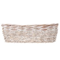 Artikel Korgplanter med folieinsats, oval, vit, 37 cm