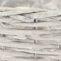 Artikel Blomkorgset i rotting, vitgrå, shabby chic-dekoration, 3 delar