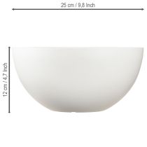 Artikel Kruka i plast rund skål vit Ø25cm H12cm