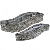 Växtskål, växtlåda grå 48,5/31,5 cm set om 2