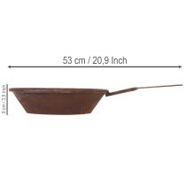 Artikel Planteringsbricka, rostfärgad panna med handtag, metallkruka, Ø31cm