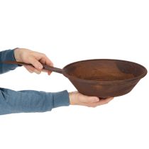 Artikel Planteringsbricka, rostfärgad panna med handtag, metallkruka, Ø31cm