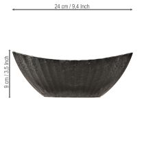 Artikel Växtskål med spår, planteringsbåt, antracit, 24 cm