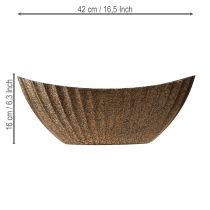 Artikel Växtskål med spår oval antracitguld 41,5×16×16 cm