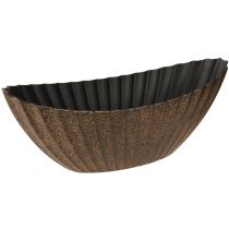 Artikel Växtskål med spår oval båt antracit guld 36cm
