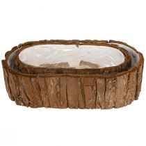 Artikel Växtskål oval naturlig bark 30,5×15cm / 24×11cm set om 2