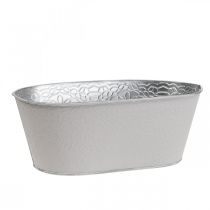 Växtskål metall blomskål oval kräm 25x14,5x10cm