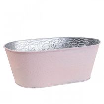 Växtskål metall blomskål oval rosa 25x14,5x10cm