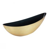 Växtskål växtbåt svart guld 55×15×18cm