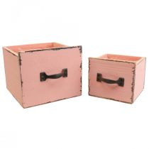 Växtlåda växtlåda trä Peach 12,5/16cm set om 2