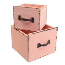Växtlåda växtlåda trä Peach 12,5/16cm set om 2